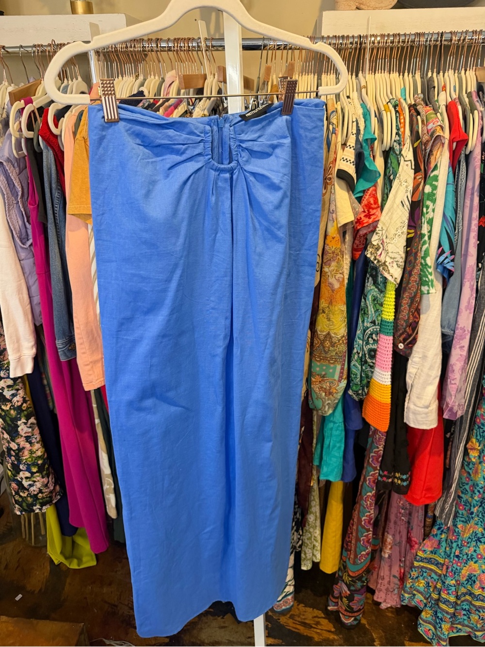 PrettyLittleThing Blue Bandeau Top & Maxi Skirt Set - Picture 9 of 9